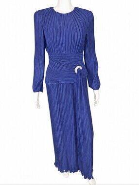 Fabulous Vintage Montaldo’s Purple Pleated Full-Length Gown Size 8 🔥🔥🔥